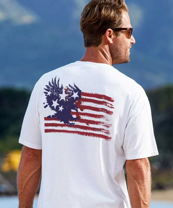 T-Shirts>Crazy Shirts American Pride - White Short Sleeve Crewneck T-Shirt