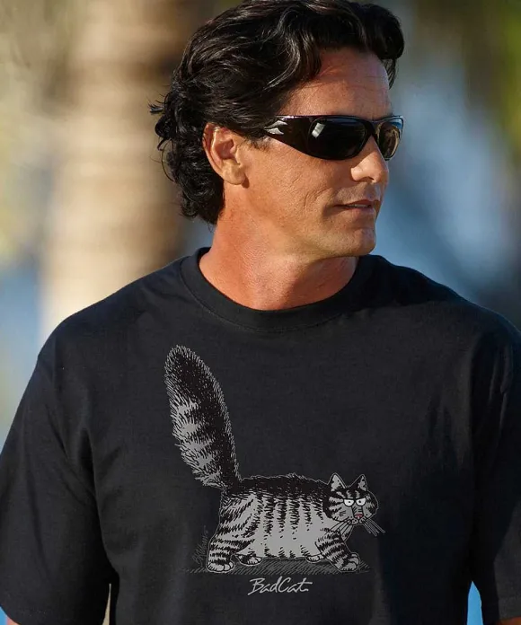 T-Shirts>Crazy Shirts B. Kliban Bad Cat - Black Short Sleeve Crewneck T-Shirt