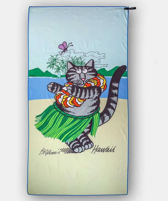 Home Goods>Crazy Shirts B. Kliban Hula Cat - Microfiber Beach Towel