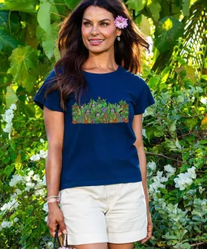 T-Shirts>Crazy Shirts B. Kliban Jungle Cats - Navy Short Sleeve Scoop Neck T-Shirt