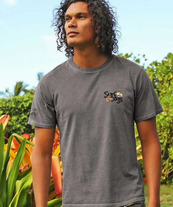 T-Shirts>Crazy Shirts Bad Surf Dogs - Crater Dyed® Short Sleeve Crewneck T-Shirt