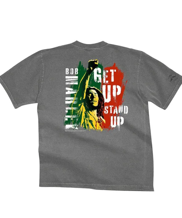 T-Shirts>Crazy Shirts Bob Marley Get Up Stand Up - Crater Dyed® Short Sleeve Crewneck T-Shirt