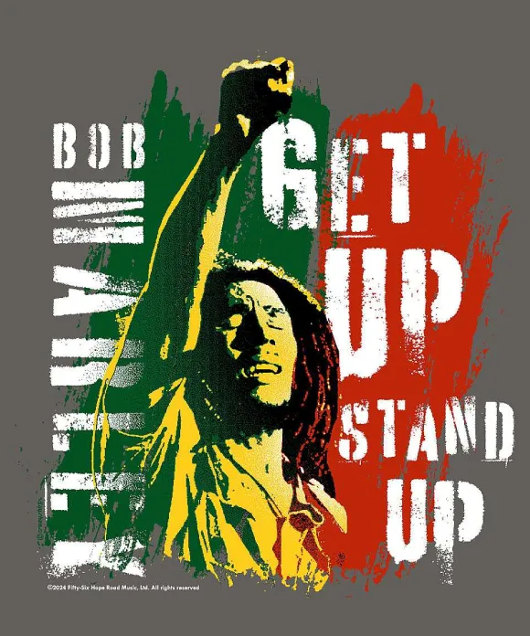 T-Shirts>Crazy Shirts Bob Marley Get Up Stand Up - Crater Dyed® Short Sleeve Crewneck T-Shirt