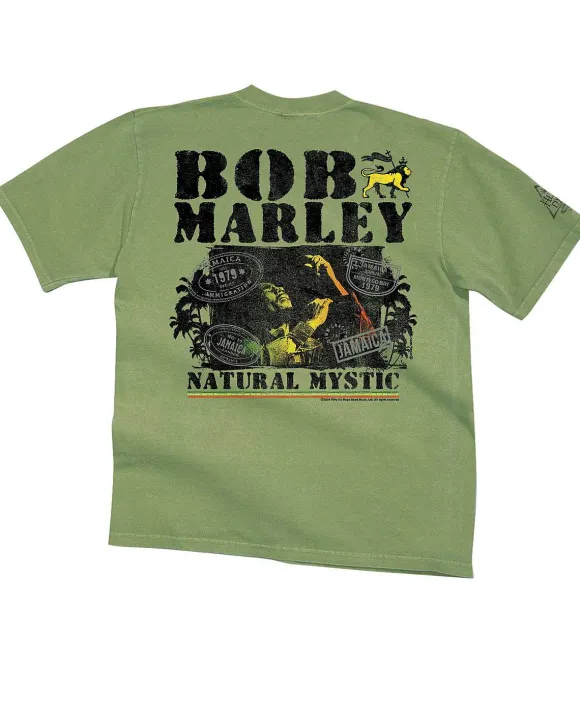 T-Shirts>Crazy Shirts Bob Marley Natural Mystic - Hemp Dyed Short Sleeve Crewneck T-Shirt