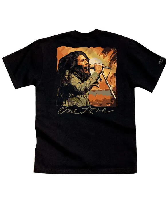 T-Shirts>Crazy Shirts Bob Marley One Love - Black Short Sleeve Crewneck T-Shirt