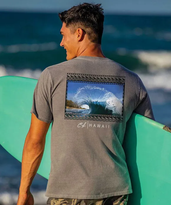 T-Shirts>Crazy Shirts Clark Little Mohawk - Crater Dyed® Short Sleeve Crewneck T-Shirt
