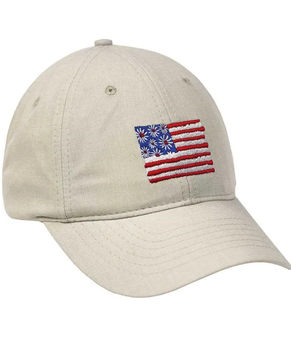 Hats>Crazy Shirts Daisy Flag - Stone Twill Hat