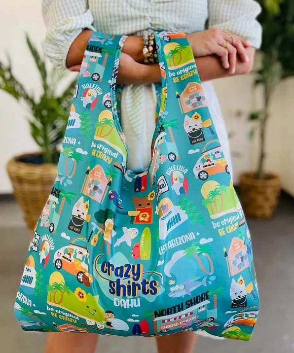 Trinkets>Crazy Shirts Eden In Love Oahu - Nylon Tote
