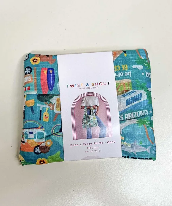 Trinkets>Crazy Shirts Eden In Love Oahu - Nylon Tote
