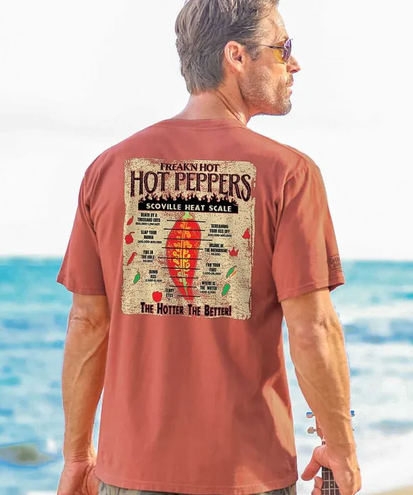 T-Shirts>Crazy Shirts Fh Scoville Scale - Chile Dyed Short Sleeve Crewneck T-Shirt