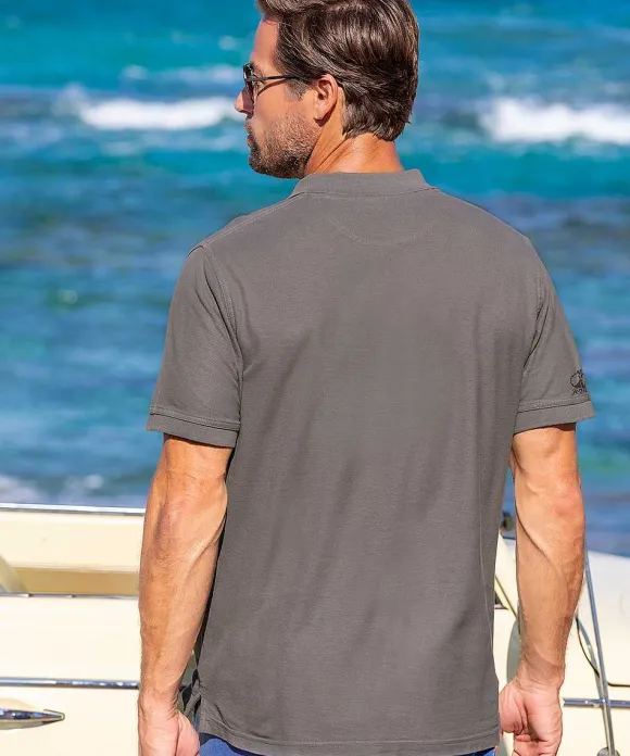 Polos>Crazy Shirts Fly With Honor - Crater Dyed® Short Sleeve Oceanfront Polo Shirt