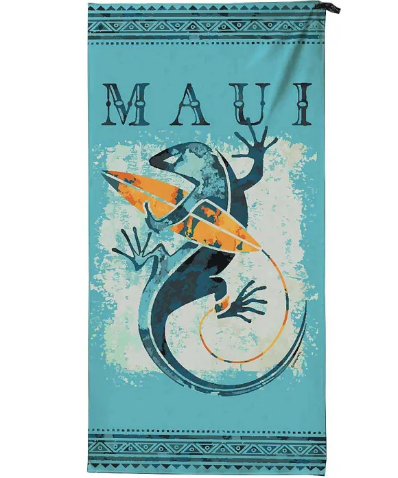 Towels>Crazy Shirts Gecko Watercolor - Microfiber Beach Towel