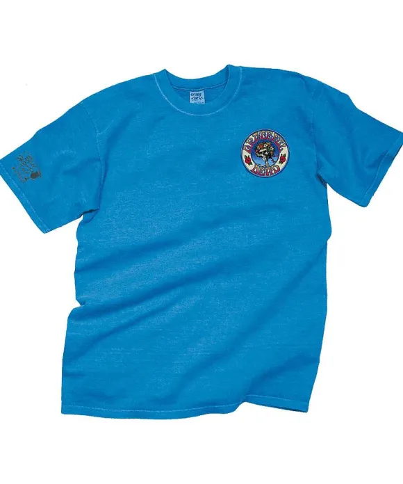 T-Shirts>Crazy Shirts Grateful Dead Hawaiian Bertha - Blue Hawaii Dyed Short Sleeve Crewneck T-Shirt