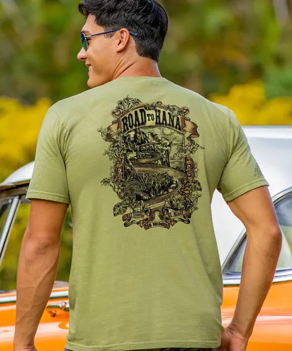 T-Shirts>Crazy Shirts Hana Etch - Hemp Dyed Short Sleeve Crewneck T-Shirt
