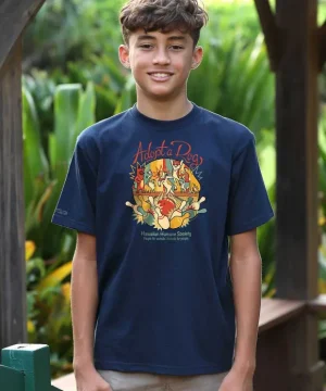 T-Shirts>Crazy Shirts Hawaiian Humane Society Bowling Paws - Navy Short Sleeve Crewneck T-Shirt
