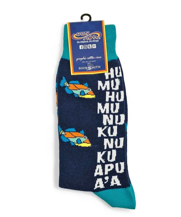 Socks>Crazy Shirts Humu Kalakoa - Graphic Cotton Crew Socks