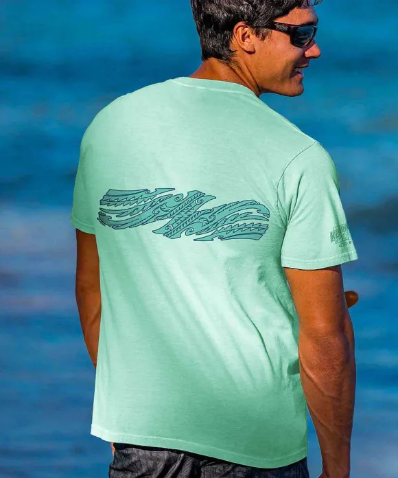 T-Shirts>Crazy Shirts Koa Tribe Band - Key Lime Dyed Short Sleeve Crewneck T-Shirt