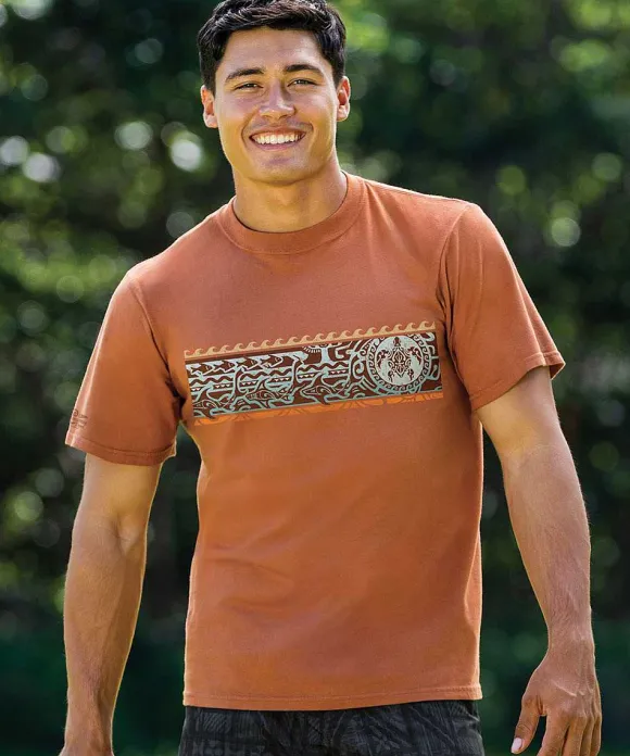 T-Shirts>Crazy Shirts Mano Guardian Band - Cinnamon Dyed Short Sleeve Crewneck T-Shirt