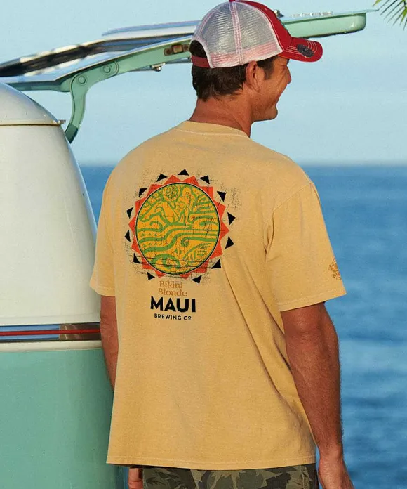 T-Shirts>Crazy Shirts Maui Brewing Co New Bikini Blonde - Beer Dyed Short Sleeve Crewneck T-Shirt