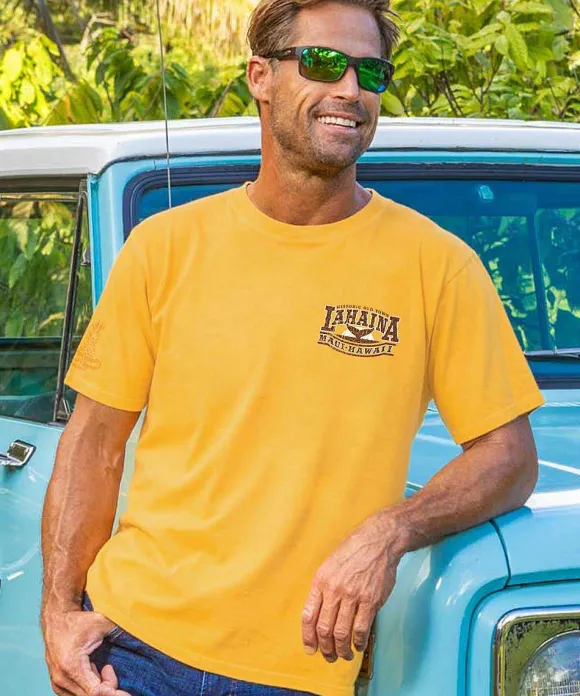 T-Shirts>Crazy Shirts Old Town Lahaina - Pineapple Dyed Short Sleeve Crewneck T-Shirt