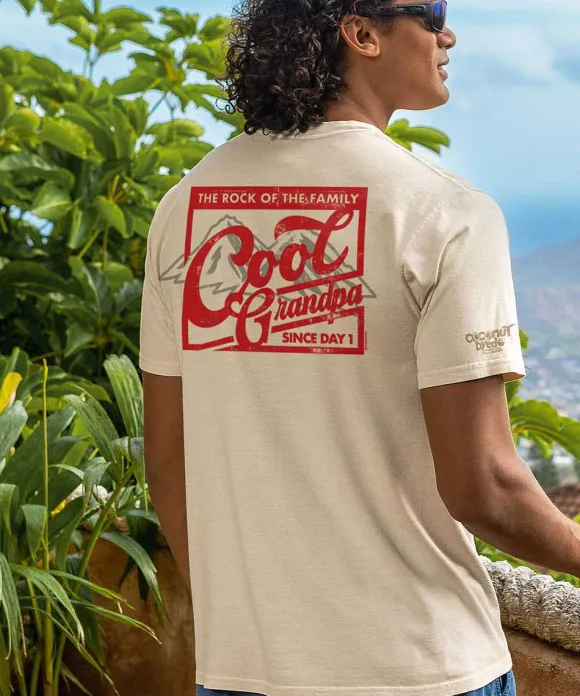 T-Shirts>Crazy Shirts Rock Of The Family - Coconut Dyed Short Sleeve Crewneck T-Shirt