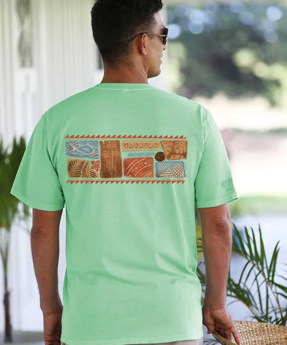 T-Shirts>Crazy Shirts Rustic Hawaiian Band - Key Lime Dyed Short Sleeve Crewneck T-Shirt