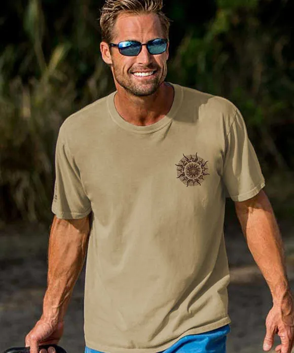 T-Shirts>Crazy Shirts Sun Spinner - Kona Coffee Dyed Short Sleeve Crewneck T-Shirt