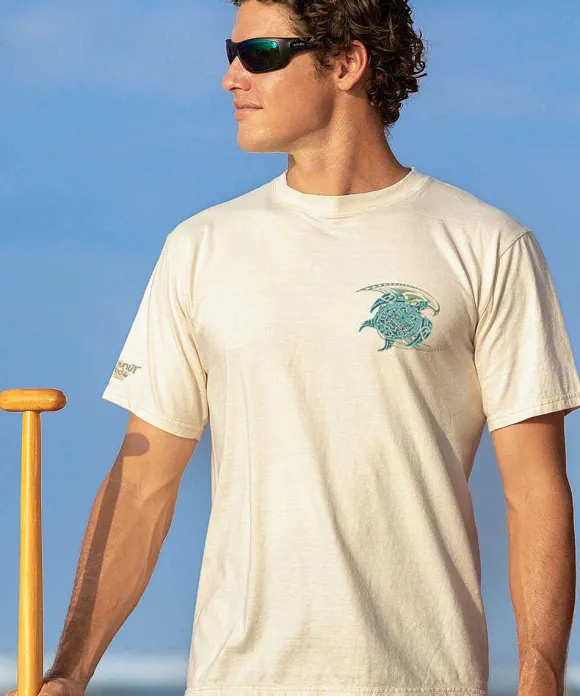 T-Shirts>Crazy Shirts Tribal Honu Nalu - Coconut Dyed Short Sleeve Crewneck T-Shirt