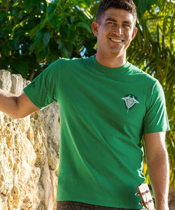 T-Shirts>Crazy Shirts Tribal Sea Life - Wintergreen Dyed Short Sleeve Crewneck T-Shirt