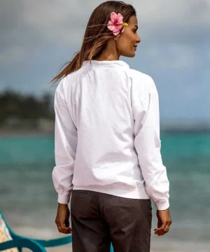 Jackets & Pullovers>Crazy Shirts Turtle Seascape - White Long Sleeve Lightweight Pullover