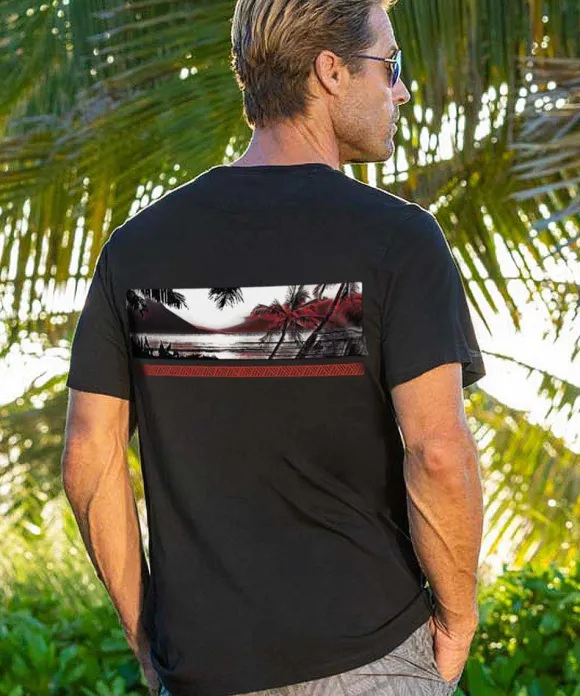 T-Shirts>Crazy Shirts Vintage Island Band - Jet Black Short Sleeve Pima T-Shirt