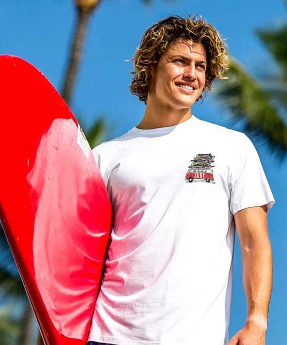 T-Shirts>Crazy Shirts Volkswagen Surfmobile - White Short Sleeve Crewneck T-Shirt