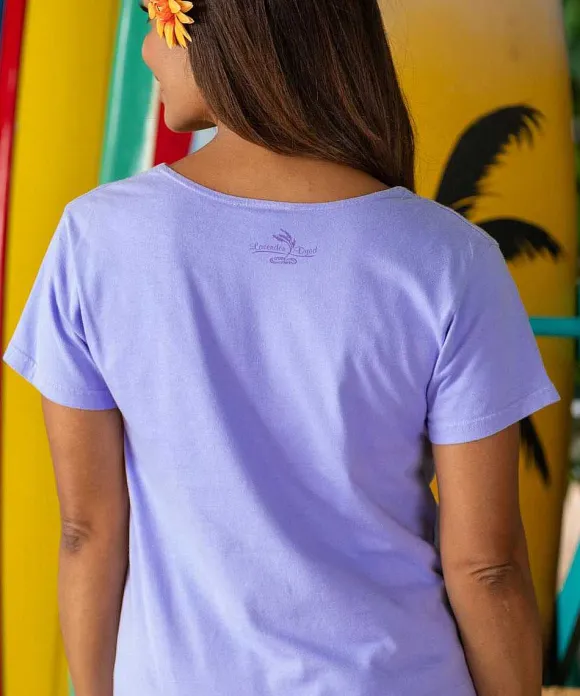 T-Shirts>Crazy Shirts Whimsical Whales - Lavender Dyed Short Sleeve Scoop Neck T-Shirt